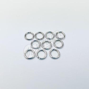 Imagem de Argola de Metal 8mm Prata Niquel Aberta P/ Chaveiro - 10 unidades - OF