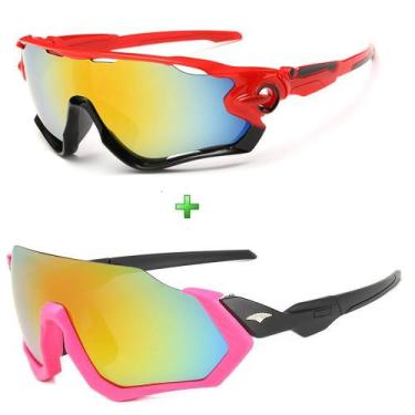 Imagem de Kit 2 Óculos Bike Ciclismo Feminino Espelhado Proteção Uv - ESPORTIVO