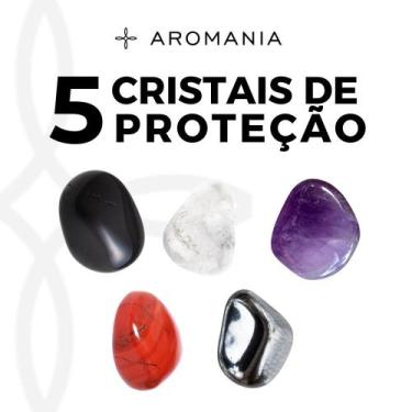 Imagem de Cristais de Proteção Espiritual Kit 05 Unidades Pedras Roladas 100% Na