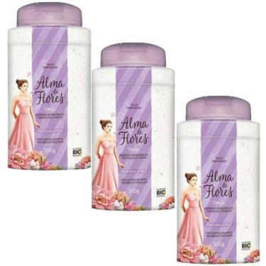 Imagem de Kit 3 Talco Perfumado Alma De Flores Baunilha 100G - Memphis