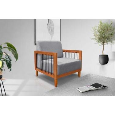 Imagem de Poltrona Decorativa Bali Base De Madeira E Corda Náutica Bz - BZ Decor