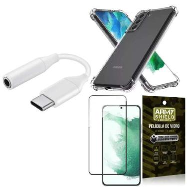 Imagem de Capinha Samsung S22 Plus + adaptador Tipo C para Fone P2 + Película 3D