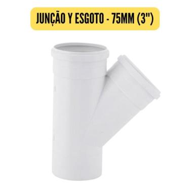 Imagem de Conexões de Esgoto 75mm 3" Branco/Cotovelo/Luva/Tee/Caps/Junção/Luva d