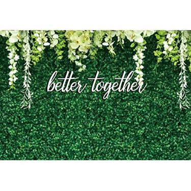 Imagem de Leyiyi Pano de fundo Better Together, festa de casamento, vegetação, branco, floral, chá de panela, suprimentos de festa, folhas verdes, fundo de parede, decoração de estúdio, lembrancinhas, faixa de