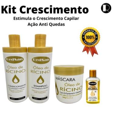 Imagem de Kit Crescimento Shampoo + Condicionador + Máscara + Óleo de Rícino - R