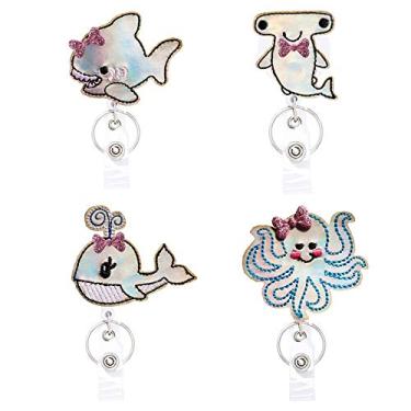 Imagem de Presentes de Dia dos Namorados, tubarão-martelo, baleia sphyrnidae, polvo, reflexivo, carretéis de crachá retráteis, com clipe jacaré e chaveiro, presente de cordão grosso de 61 cm