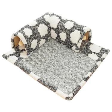 Imagem de Generic Gato Túnel e Cama Brinquedo Interativo com Bola Interction Leve e Confortável Kitty Cave para Pet Supplies Indoor Cats Bunny, L Size Gray