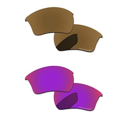 Imagem de PapaViva Lentes de substituição para óculos de sol Oakley Half Jacket 2.0 XL OO9154 armação bronze dourado e sol da meia-noite