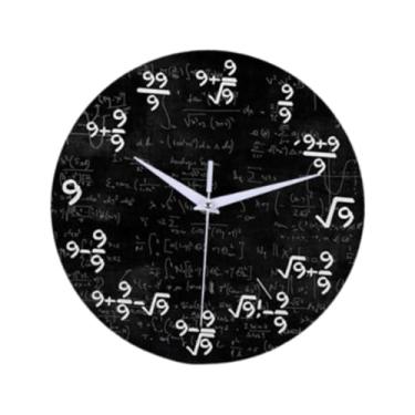 Imagem de XLWLLNJ Relógio de parede de matemática decoração de parede redondo, relógio decorativo silencioso pendurado para amantes de matemática de escritório casa, Style B