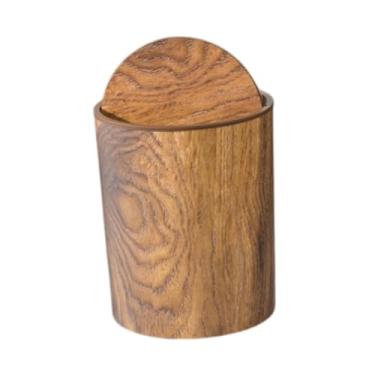 Imagem de Lixeira de imitação de grão de madeira Lixeira Lixeira Recipiente de lixo Lixeira para casa, S