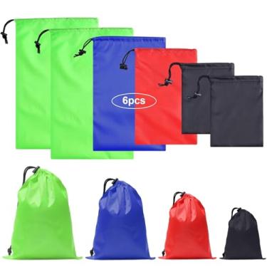 Imagem de iMucci 12/24 pçs bolsa de cordão impermeável saco de nylon bolsa de ditty bolsa para academia, viagens, caminhadas, ioga, compras, multicolorido 6