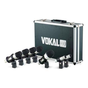 Imagem de Microfone Vokal Vdm-7 Preto E Prata Para Bateria Kit 7 Unid, Preto/Pra