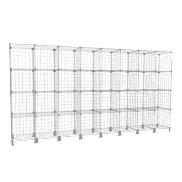 Imagem de Estante Balcão Expositor Aramado 32 Nichos Horizontal para Roupas Livr