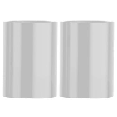 Imagem de Kit 2 Vasos Vitrificado Fibra De Vidro Milão P 50cm Vietnamita Luxo (Cinza Claro)