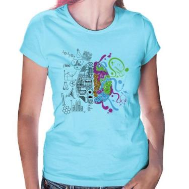 Imagem de Baby Look Cérebro Analítico e Criativo - Foca na Moda, Azul bebê, GGG