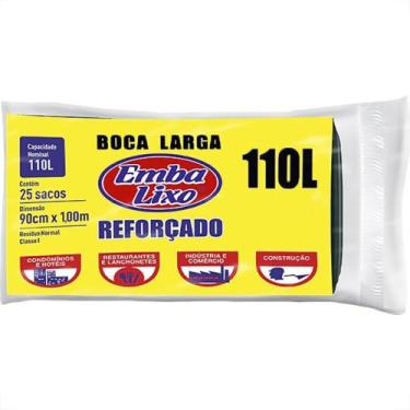 Imagem de Saco De Lixo Embalixo Reforcado 110L - 90X100Cm Preto Pacote Com 25 Sa