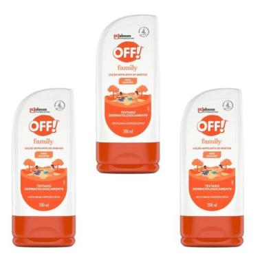 Imagem de KIT 3X Repelente de Insetos OFF Family 200ml Loção Não Oleoso Testado 