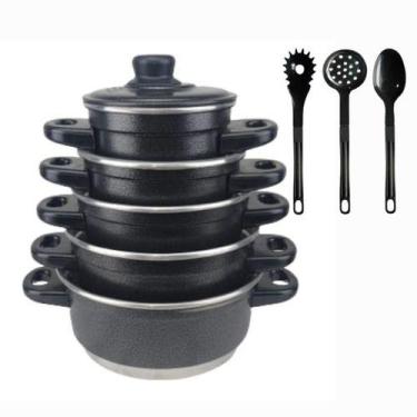 Imagem de Jogo De Panelas 8 Peças Resistente Aluminio Extra Forte - Multi Alumin