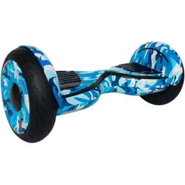 Imagem de Hoverboard Skate Elétrico 10" Original com Bolsa Led Bluetooth Azul Camuflado Brinovar