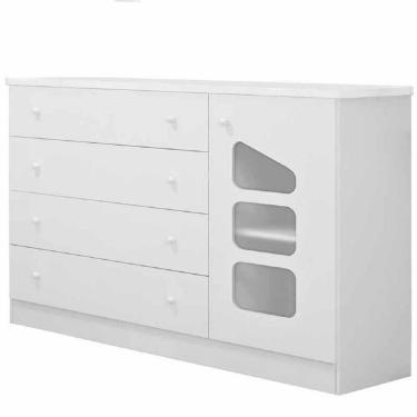 Imagem de Cômoda Eloísa 100% mdf c/ 4 Gavetas para Quarto Infantil de Bebê - Phoenix Baby