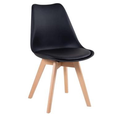 Imagem de Cadeira De Jantar Assento Estofado Eames Leda Preto Preto