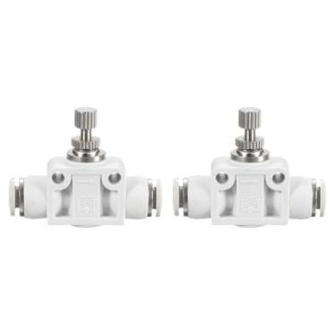 Imagem de HARFINGTON 2 peças PSA-5/32 válvula de controle de fluxo de ar empurrar para conectar encaixe 1/10.2 cm OD x 1/10.2 cm OD controlador de velocidade em linha União reta para semi-reboque sistema de