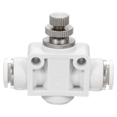 Imagem de HARFINGTON Válvula de controle de fluxo de ar PSA-5/16 Encaixe de pressão para conectar 1/10.2 cm OD x 1/10.2 cm OD Controlador de velocidade em linha União reta para semi-caminhões Trailers Sistema