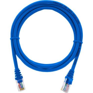Imagem de Cabo De Rede Patchcord Rj45 Cat5e - 2,5 Metros Azul Com Capa - Cabos P