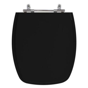 Imagem de Assento Laqueado Primula Preto Tampa Para Vaso Fiori Em Mdf - Sicmol
