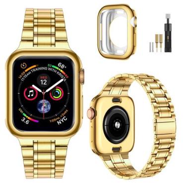 Imagem de Pulseira de relógio MiOhHR em aço inoxidável sólido 42 mm Apple Watch 