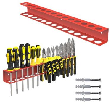 Imagem de jsyonii Organizador de alicate de chave de fenda, suporte de chave de fenda, suporte de alicate de metal, organizador de ferramentas utilitárias e rack de armazenamento para garagem, oficina, bancada