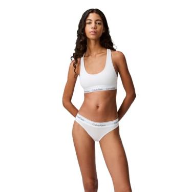 Imagem de Calvin Klein Sutiã feminino moderno de algodão sem forro sem fio, Branco, PP