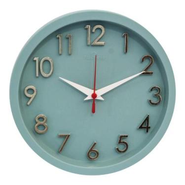 Imagem de Relogio de Parede 3D Sigma Dourado Verde Plashome Escritório Cozinha S