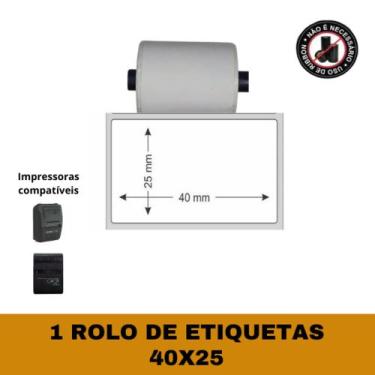Imagem de Etiqueta Adesiva 40x25 para Mini Impressora - 1 Rolo - TITANNET