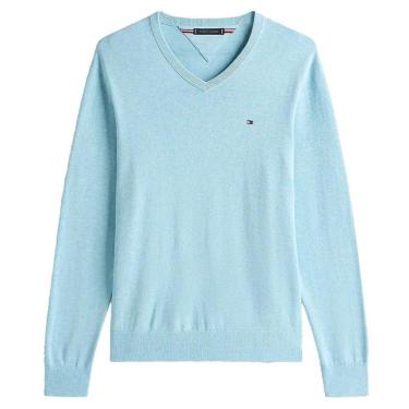 Imagem de Suéter Tricot Tommy Hilfiger Signature Gola V Azul-Masculino