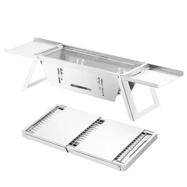 Imagem de Churrasqueira Portátil Desmontável a Carvão em Aço Inox Escovado 72x17,5cm  Flex Grill...