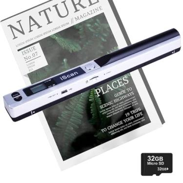 Imagem de KIDENEI Scanner portátil com cartão SD 32G, formato JPG 900DPI PDF scanner portátil portátil, bateria AA (não incluída) scanner de documentos A4 colorido de transferência USB para livros de recibos de