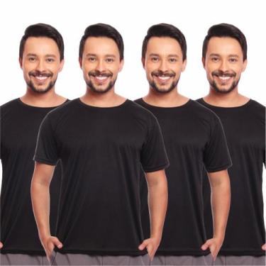Imagem de Kit 4 Camisas Masculina Manga Curta Dry Fit Proteção Uv - Brás e Cia, 