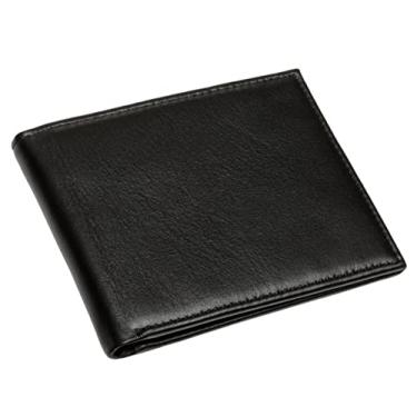 Imagem de Carteira masculina de couro com bloqueio de RFID – Proteção para cartão de crédito – Excelente dobra de viagem – Carteira com bloqueio de RFID, Preto, Slim, Moderno