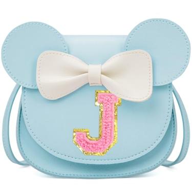Imagem de OYLOLA Presentes De Aniversário Para Meninas 3, 4, 5, 6, 7 E 8 Anos, Bolsa Infantil Com Inicial, Azul J