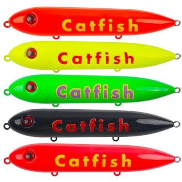 Imagem de OROOTL Isca flutuante de linha de chocalho de peixe-gato para pesca de gato, 5 peças boias de peixe-gato de alta visibilidade estilo dragão demônio equipamento de pesca para pesca Santee Rig Lake