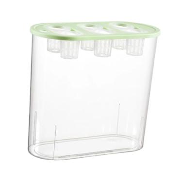 Imagem de Bothyi Caixa de cultivo hidropônica, arranjo de flores, vaso com 6 furos, hidropônico prático, caixa de cultivo para plantas e peixes em ambientes, Verde