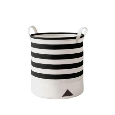 Imagem de Cesto Organizador Roupa Suja Dobrável Multiuso 25 Litros - Cinza Listras