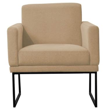 Imagem de Poltrona Decorativa Juliette Suede Com Armação Preta Metal