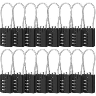 Imagem de Moxweyeni Pacote com 16 cadeados de combinação de 3 dígitos, cadeado de academia, impermeável, redefinível, portão de bagagem, cadeado externo para armário escolar, caixa de ferramentas de viagem