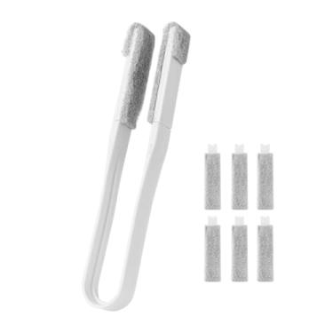 Imagem de WeiLaiKeQi Limpador de persianas, escova para limpeza de pó, escova de limpeza portátil, removedor de pó portátil para ventilador de teto, janela, Branco