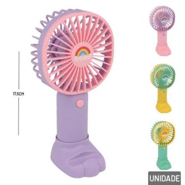 Imagem de Ventilador de Mão 17,5cm Recarregável USB Cores - Tudo em Caixa - Gené