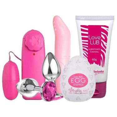 Imagem de Kit Estimulador Curvo, Acessório com Base, Estimulador Anatômico e Gel