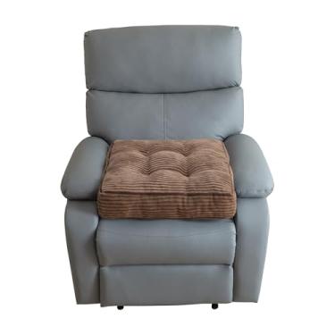 Imagem de HIGOGOGO Almofada reclinável de veludo cotelê tufado para idosos, almofada quadrada grande de espuma de alta densidade para cadeira reclinável, travesseiro de chão, cadeira de escritório, carro, sem