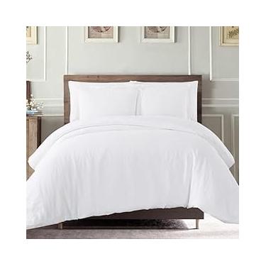 Imagem de Big Baboon Capa de edredom 100% algodão egípcio 600 fios - (branco, 3 peças Queen)